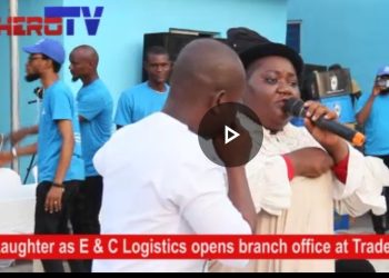 Comedy: Watch How Nwanyi Abakaliki comedy held the crowd at E&C Logistics branch opening at Trade Fair Market, Lagos