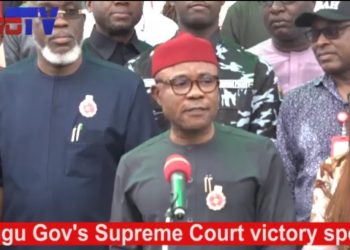 Breaking: Enugu Governor , Mbah wins at Supreme Court,  addresses ndi Enugu