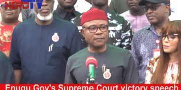 Breaking: Enugu Governor , Mbah wins at Supreme Court,  addresses ndi Enugu