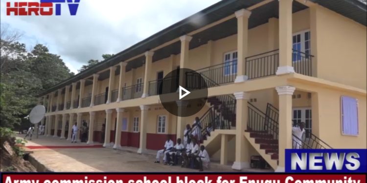 VIDEO: ARMY COMMISSIONS SCHOOL BLOCK FOR ENUGU COMMUNITY, PLEDGES CONTINUOUS COLLABORATION