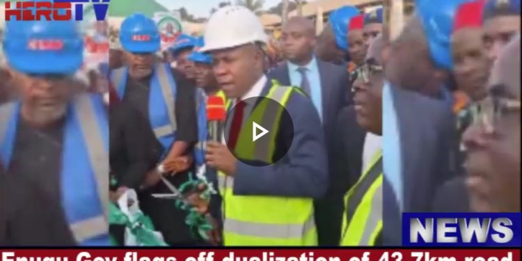 VIDEO: Gov Mbah of Enugu FLAGS-OFF The Dualization Of 43.7KM Abakpa-Opi Nsukka Road