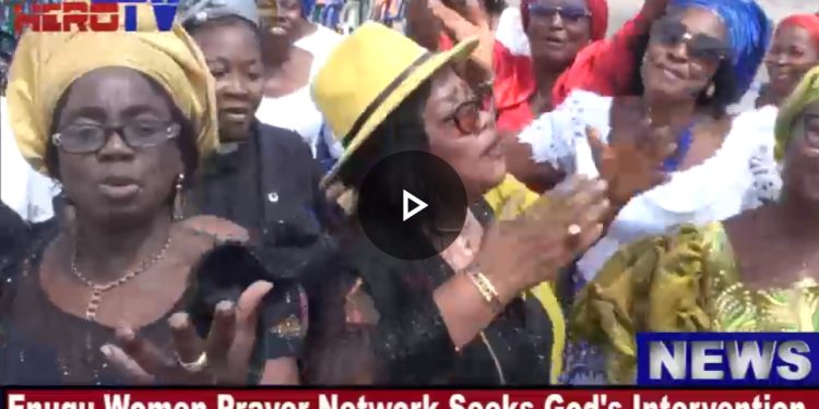 VIDEO: Enugu Women Rise In Prayer, Seek Divine Intervention On Gov Mbah, Wife, Others