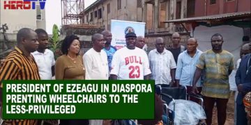 VIDEO: Ezeagu In Diaspora Delivers Wheelchairs, Laptop, Cash Awards To Disabled And Youths, Meets Vendors
