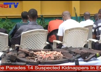 VIDEO: Enugu Police Parades 14 Suspected Fulani Kidnappers Operating Across Enugu