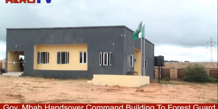 VIDEO: ENUGU GOV, MBAH HANDOVER COMMAND BUILDING BLOCK TO STATE FOREST GUARD IN UDI